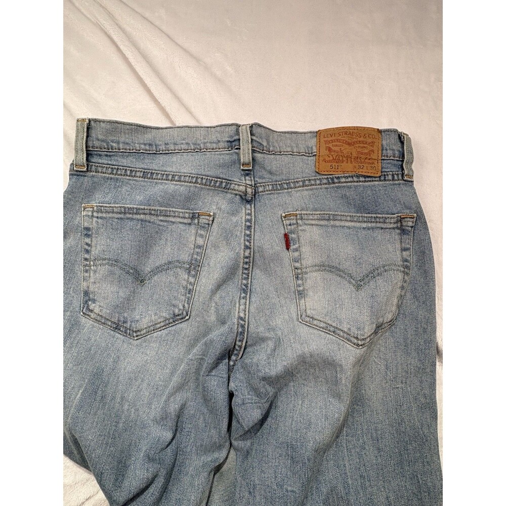 Levi's 511 Denim Jeans Men's 32x30 Blue Slim Taper Rare Circle R Tab Light Wash